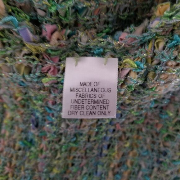 Cici Bianca Cardigan Sweater Ruffled Neckline Art to Wear Handwoven Small/Medium - Picture 10 of 11